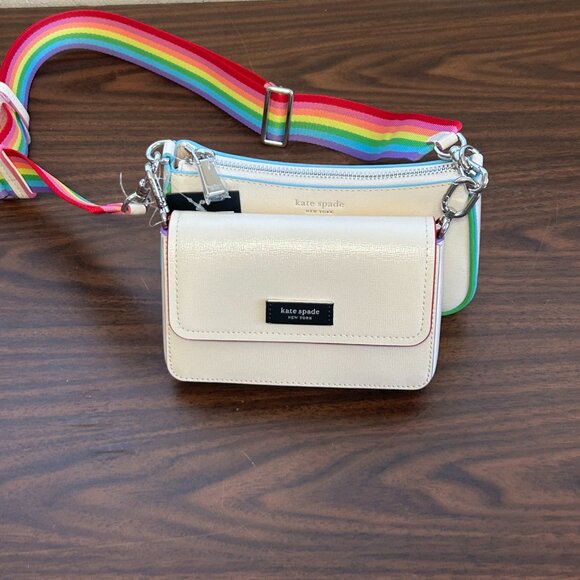 Kate Spade New York Double up Rainbow Leather Crossbody - Picture 11 of 11